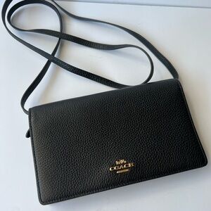 Coach Black Pebbled Leather Crossbody Bag